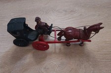 Usado, CONJUNTO ANTIGO DE CAVALO ÚNICO E CARRINHO DE FERRO FUNDIDO 10" DE COMPRIMENTO  comprar usado  Enviando para Brazil