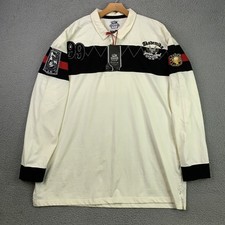 Usado, Camisa masculina Akademiks 5XL branca preta vermelha manga longa rugby crista patch 99 logotipo comprar usado  Enviando para Brazil