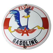 Placa de porcelana vintage Flying A gasolina - Placa de bomba Mopar Chrysler Road Runner, usado comprar usado  Enviando para Brazil