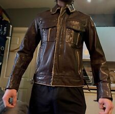 Leather jacket men for sale  CINDERFORD