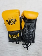 Luvas de boxe profissionais MASH tipo cadarço luvas sparring amarelas 8 oz-16 oz comprar usado  Enviando para Brazil