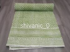 Colcha Kantha tamanho King colcha algodão verde floral cobertor indiano Gudari comprar usado  Enviando para Brazil