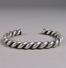 Bracelete de prata esterlina 925 sólido ajustável torcido robusto pulseiras comprar usado  Enviando para Brazil