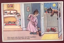 Relógio gatinhos mãe irritada gato com vassoura!, usado comprar usado  Enviando para Brazil