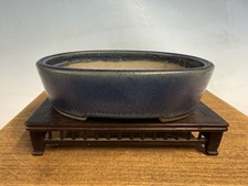 Vaso de árvore bonsai japonês desconhecido tamanho Shohin 5 3/4” esmalte azul comprar usado Vaso de árvore bonsai japonês desconhecido tamanho Shohin 5 3/4” esmalte azul comprar usado  Enviando para Brazil