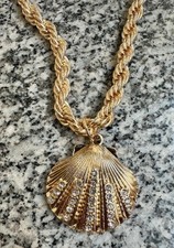 Muschelkette gold glitzer gebraucht kaufen  Mannheim