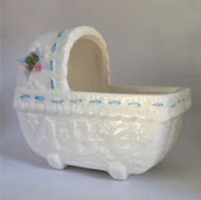 MCM ABC Maceta Bebé Guardería Decoración Moisés Blanco Azul Vintage Cerámica segunda mano  Embacar hacia Mexico