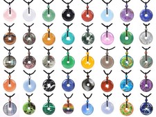 Collar colgante de piedras preciosas 30 mm cuentas de donut Reiki chakra joyería hecha a mano 22 pulgadas segunda mano  Embacar hacia Mexico