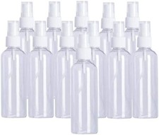 Frascos de spray, 100 ml 4 oz garrafa de viagem de plástico névoa fina vazia transparente pacote com 12, usado comprar usado  Enviando para Brazil
