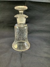 Garrafa Cruet antiga de vidro gravado "óleo" e "vinagre" marcada com rolha, usado comprar usado  Enviando para Brazil