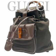 Mochila Gucci antiga de bambu esmalte usada elegante colecionável comprar usado  Enviando para Brazil
