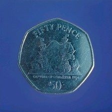 Gibraltar 50p coin for sale  BIRMINGHAM