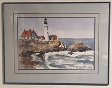 Original lighthouse watercolor for sale  La Quinta