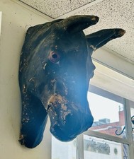 Máscara antiga de papel machê 19c papel teatro cavalo adereço papel machê máscara animal, usado comprar usado  Enviando para Brazil