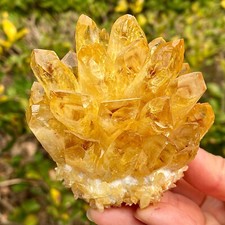 Używany, Cytrynowy kryształowy klaster i kształt kwiatu spekularytowy okaz mineralny - 288g na sprzedaż  Wysyłka do Poland