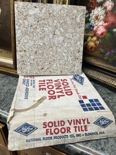 Azulejo de piso vintage 25 peças MCM Nafco vinil ouro fino amianto 12x12 NOS ~ Leia tudo comprar usado  Enviando para Brazil