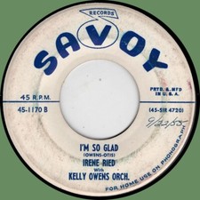 IRENE REID I'm So Glad / Sweetie 45rpm Savoy 1955 female blues shouter comprar usado  Enviando para Brazil