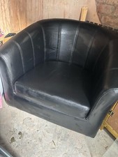 Leather bucket armchair for sale  EBBW VALE