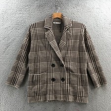Blazer Zara Houndstooth Jaqueta Feminina S Bege Manga Longa Casual Gola Bolso comprar usado  Enviando para Brazil