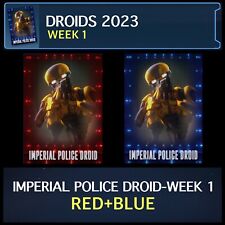 DROIDS 2023-SEMANA 1-DROIDE POLICÍA IMPERIAL-ROJO+AZUL-TOPPS STAR WARS COMERCIANTE DE CARTAS segunda mano  Embacar hacia Mexico