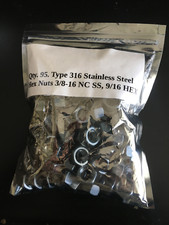 (95 peças) 3/8-16 316 porcas sextavadas com acabamento em aço inoxidável 316 GRAU MARINHO NC SS comprar usado  Enviando para Brazil