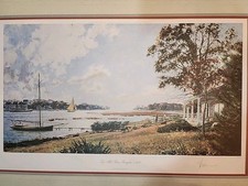 Arte náutica assinada por John Stobart 5 milhas River Rowaton CT comprar usado  Enviando para Brazil