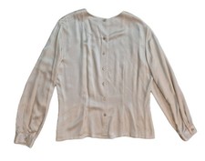 Blusa Dana Buchman Petites 100% seda creme botões costas feminina tamanho 12 vintage comprar usado Blusa Dana Buchman Petites 100% seda creme botões costas feminina tamanho 12 vintage comprar usado  Enviando para Brazil