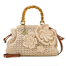 Bolsa tiracolo Patricia Nash Cantinella crochê couro bambu natural comprar usado  Enviando para Brazil