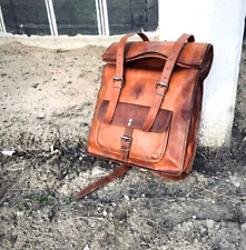 Mochila de couro unissex mochila marrom laptop genuíno vintage comprar usado  Enviando para Brazil