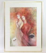 Frauen katzen aquarell gebraucht kaufen  Stadtbergen