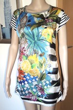 Seidenkleid blumen streifen gebraucht kaufen  Deutschland