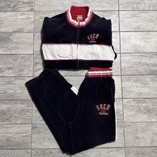 Terno de pista de veludo Y2K Ecko Unltd streetwear masculino skatista multicolorido tamanho XL folgado, usado comprar usado  Enviando para Brazil
