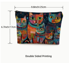 Bolsa de maquiagem cosmética para gatos colorida frete grátis RÁPIDO 7 por 10 polegadas comprar usado  Enviando para Brazil