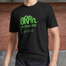 Camiseta masculina logotipo ativo verde Krautrock Brain Records engraçada tamanho P a 5XL comprar usado  Enviando para Brazil