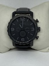 Relógio de pulso masculino Fossil JR1401 couro preto analógico mostrador preto quartzo HK1013, usado comprar usado  Enviando para Brazil