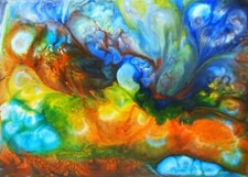 Acrylbild handgemalt abstrakt gebraucht kaufen  Hamburg