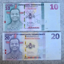 ESWATINI_10 + 20 Emalangeni 2024_Nowe banknoty_unc, używany na sprzedaż  Wysyłka do Poland