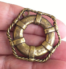 Pingente vintage náutico salva-vidas anel bóia latão fob 1,5" comprar usado  Enviando para Brazil