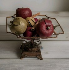 Pedestal antigo feito à mão para tigela de frutas de ferro fundido com frutas comprar usado  Enviando para Brazil
