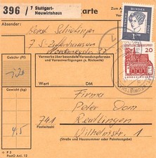 Usado, 827583) Bund Paketkarte bed. Dt. / Bauwerke aus Stuttgart Neuwirtshaus  comprar usado  Enviando para Brazil