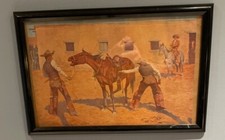 Impressão giclée emoldurada sua primeira lição, 1903 por Frederic Remington Wall Art. comprar usado  Enviando para Brazil