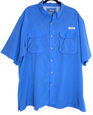 Camisa de pesca masculina Bimini Bay Outfitters 2XL azul ventilada bolsos UPF manga curta, usado comprar usado  Enviando para Brazil
