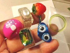 Lote de (6) anéis de desgaste de acrílico colorido com temas mistos, usáveis e divertidos para clubes/festa, usado comprar usado Lote de (6) anéis de desgaste de acrílico colorido com temas mistos, usáveis e divertidos para clubes/festa, usado comprar usado  Enviando para Brazil