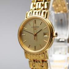 [Perto de ESTADO PERFEITO] Longines L4.220.2 23mm relógio feminino de quartzo data mostrador dourado comprar usado  Enviando para Brazil