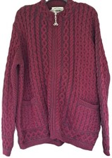 Usado, Suéter feminino Aran Craft XL 100% lã merino marrom malha cabo charme celta comprar usado  Enviando para Brazil