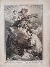acquaforte originale San Luigi Gonzaga Stanislao Kostka stampa antica 1770 na sprzedaż  Wysyłka do Poland