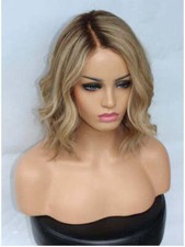 Perucas curtas de cabelo humano loiro mel ombre loiro ondulado perucas humanas 150% de densidade  comprar usado  Enviando para Brazil