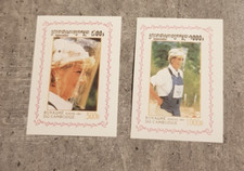 CAMBOJA - LADY DIANA -2 MINI BLOCOS IMPERFURADOS SEM MARCA DE CHARNEIRA comprar usado  Enviando para Brazil