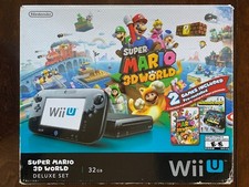 Console Nintendo Wii U Super Mario 3D World Deluxe conjunto preto brilhante 32GB +2 jogos comprar usado  Enviando para Brazil