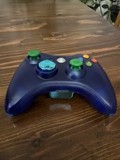 Controle sem fio Microsoft Xbox 360 azul transparente original testado comprar usado  Enviando para Brazil